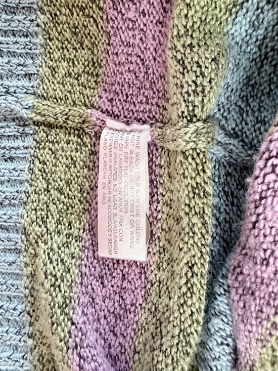 Carolyn Taylor Woman Pastel Stripe Knit Sweater V-Neck 3X Blue Green - Picture 7 of 7